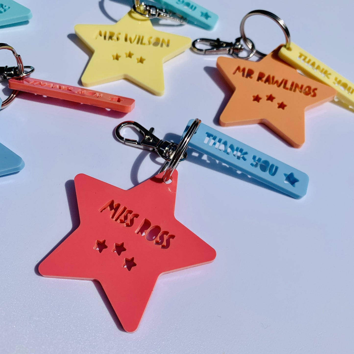 Personalised Teacher Thank You Star Bag Tag
