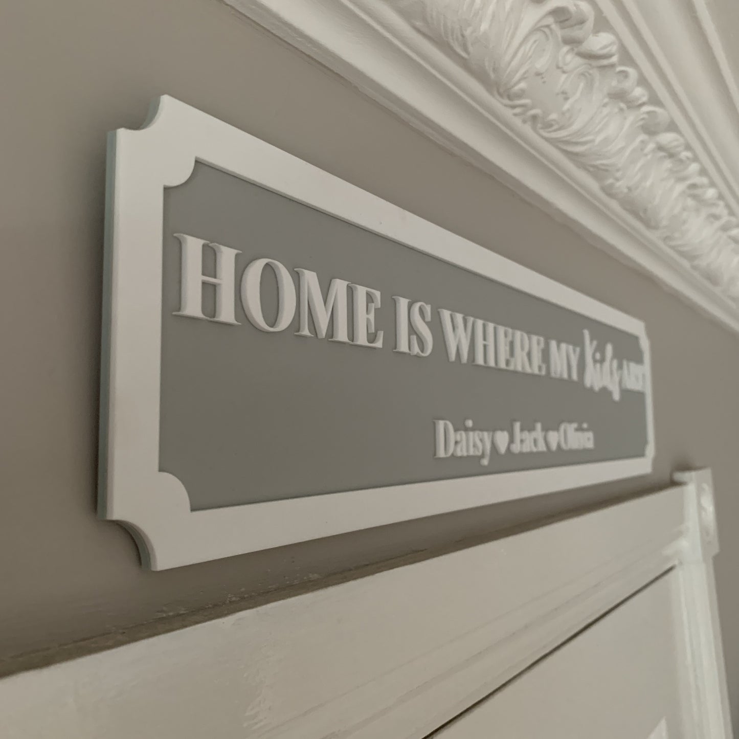 Personalised 3D Railway / Street Sign - Home Is Where My / Our Kids Are