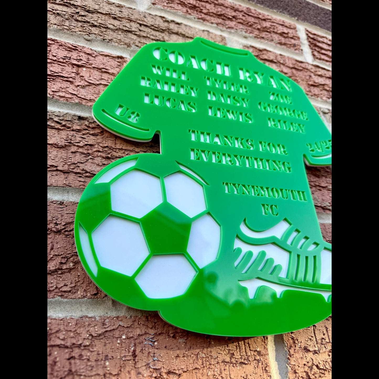 Personalised Acrylic Thanks Coach Football Shirt Plaque