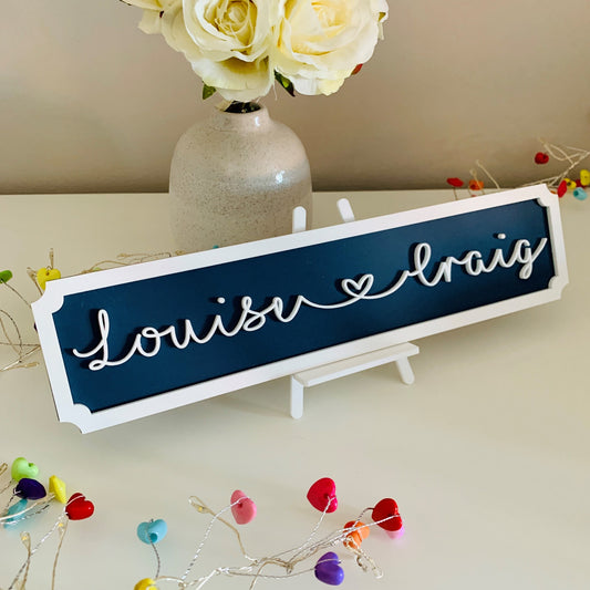 Personalised Mini Couples Names Street Sign