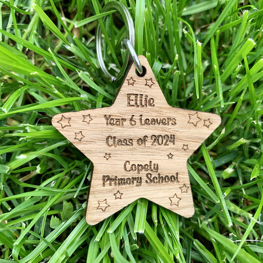 Personalised Year 6 Leavers Star Keyring