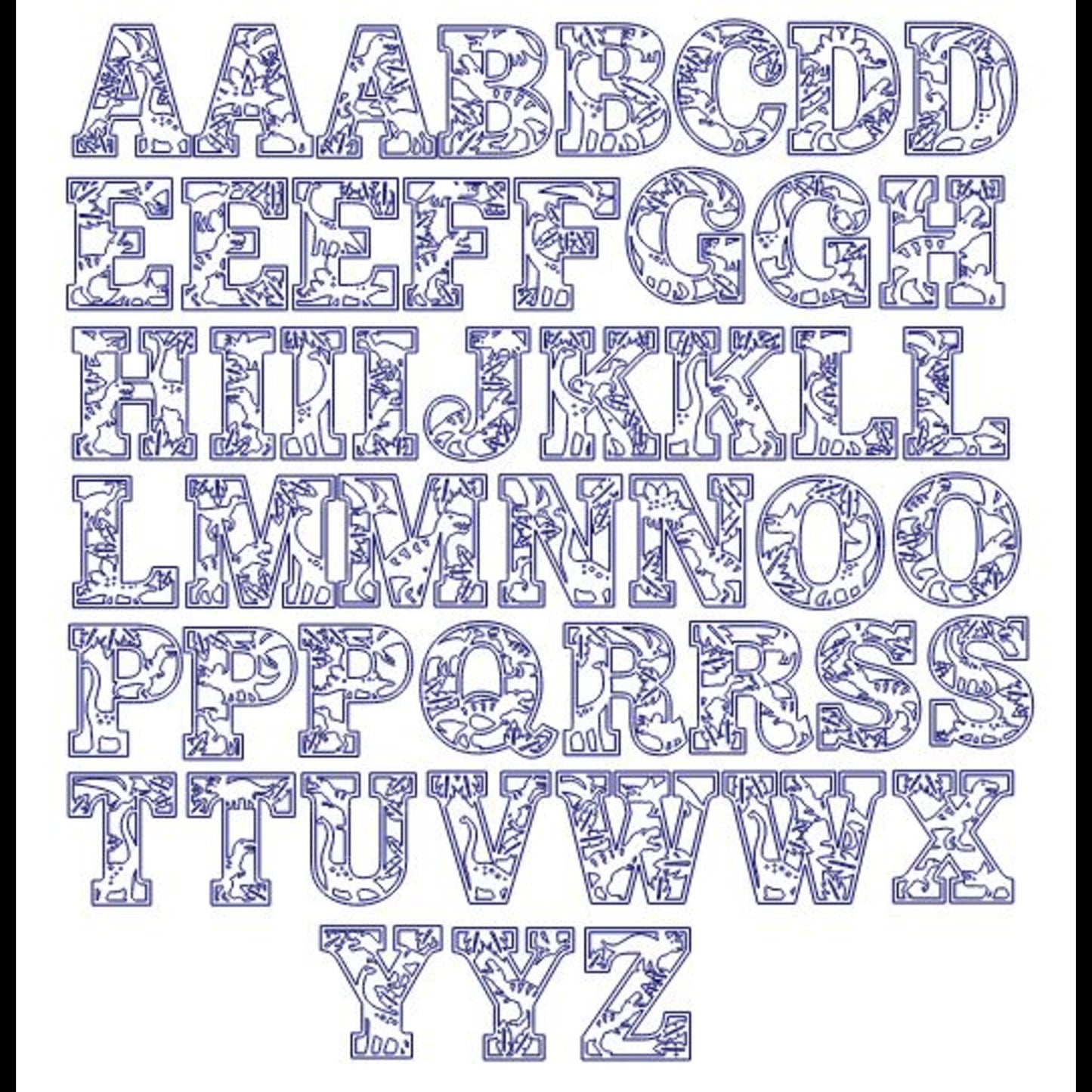 Dinosaur Themed Initial Bag Tag