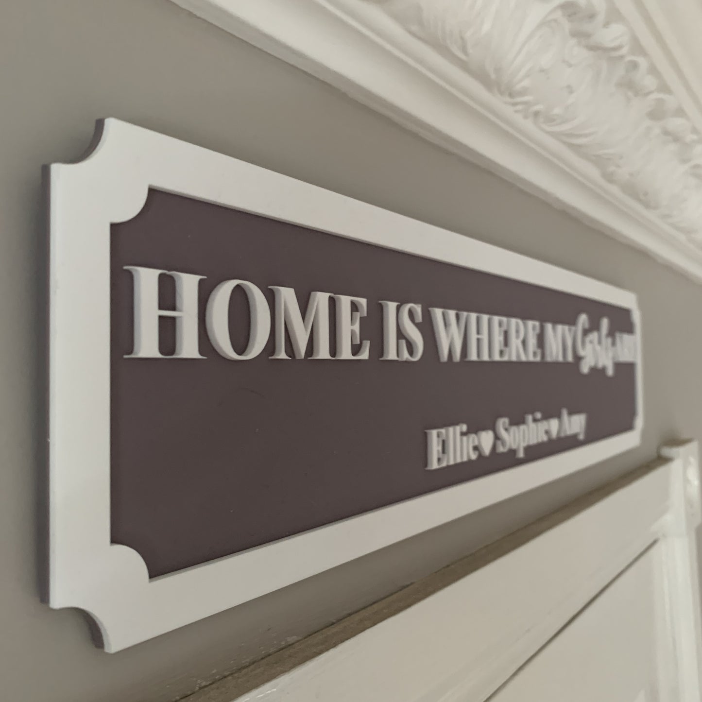 Personalised 3D Railway / Street Sign - Home Is Where My / Our Girls Are