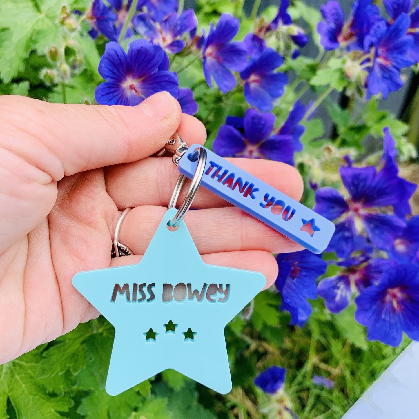 Personalised Teacher Thank You Star Bag Tag