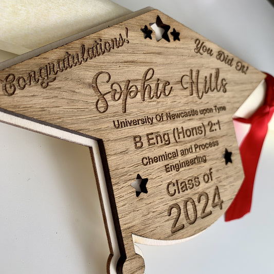 Personalised Graduation Mortar Board Plaque