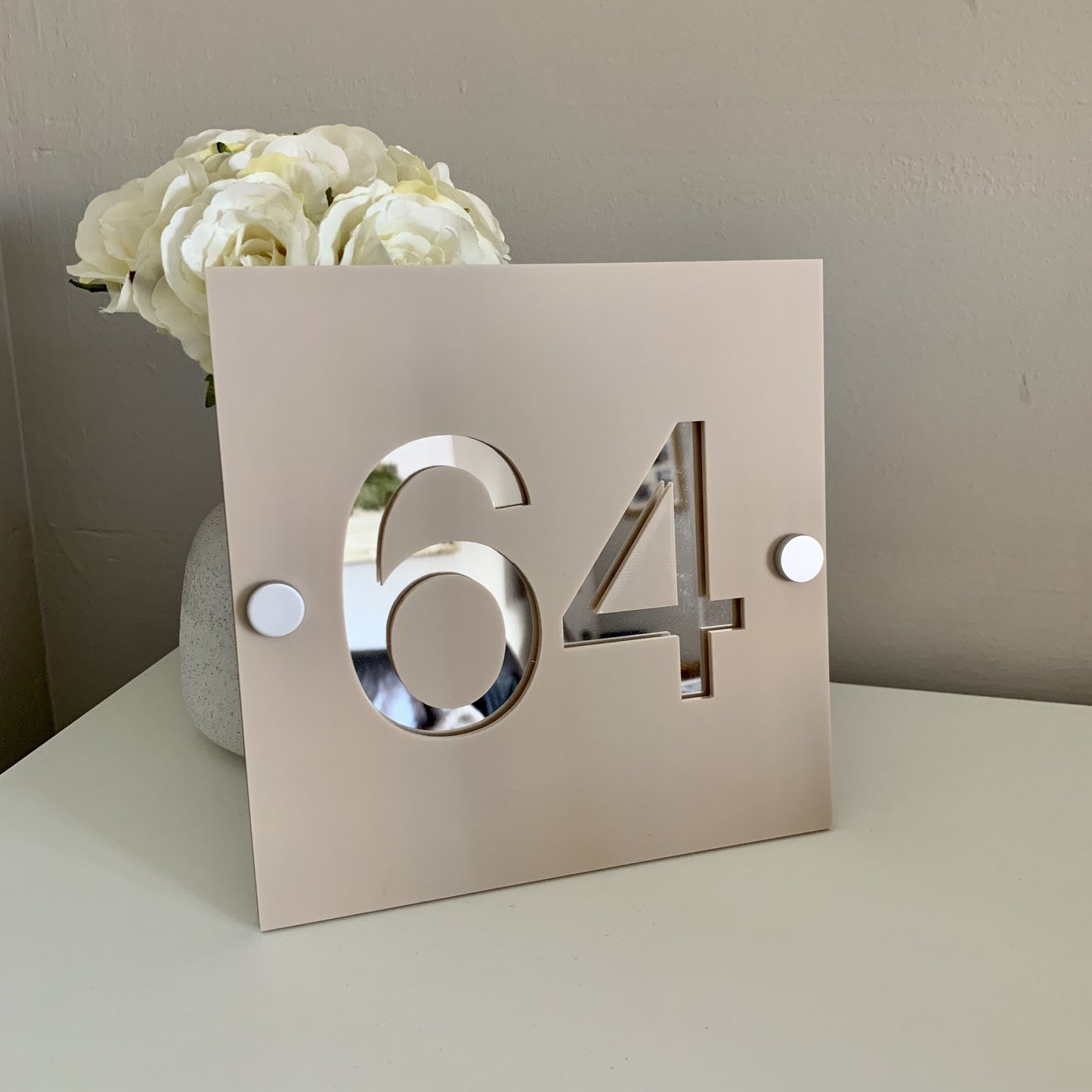 Personalised Square Modern Mirror Acrylic House Sign