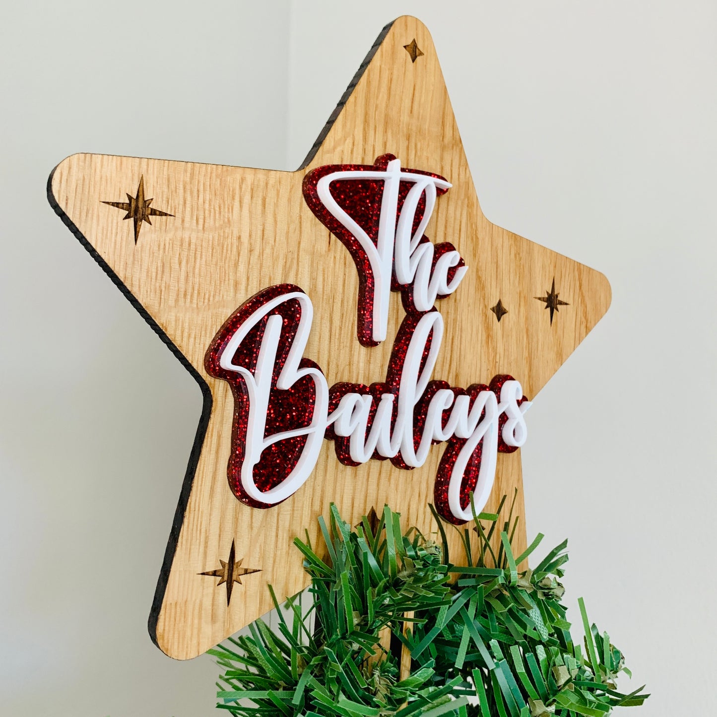 Personalised Christmas Tree Star Topper