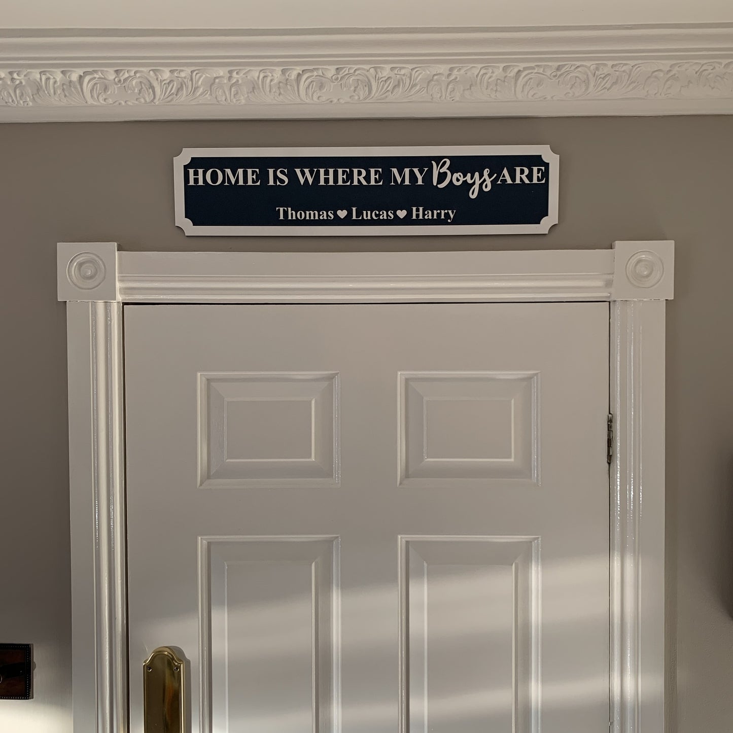 Personalised 3D Railway / Street Sign - Home Is Where My / Our Boys Are