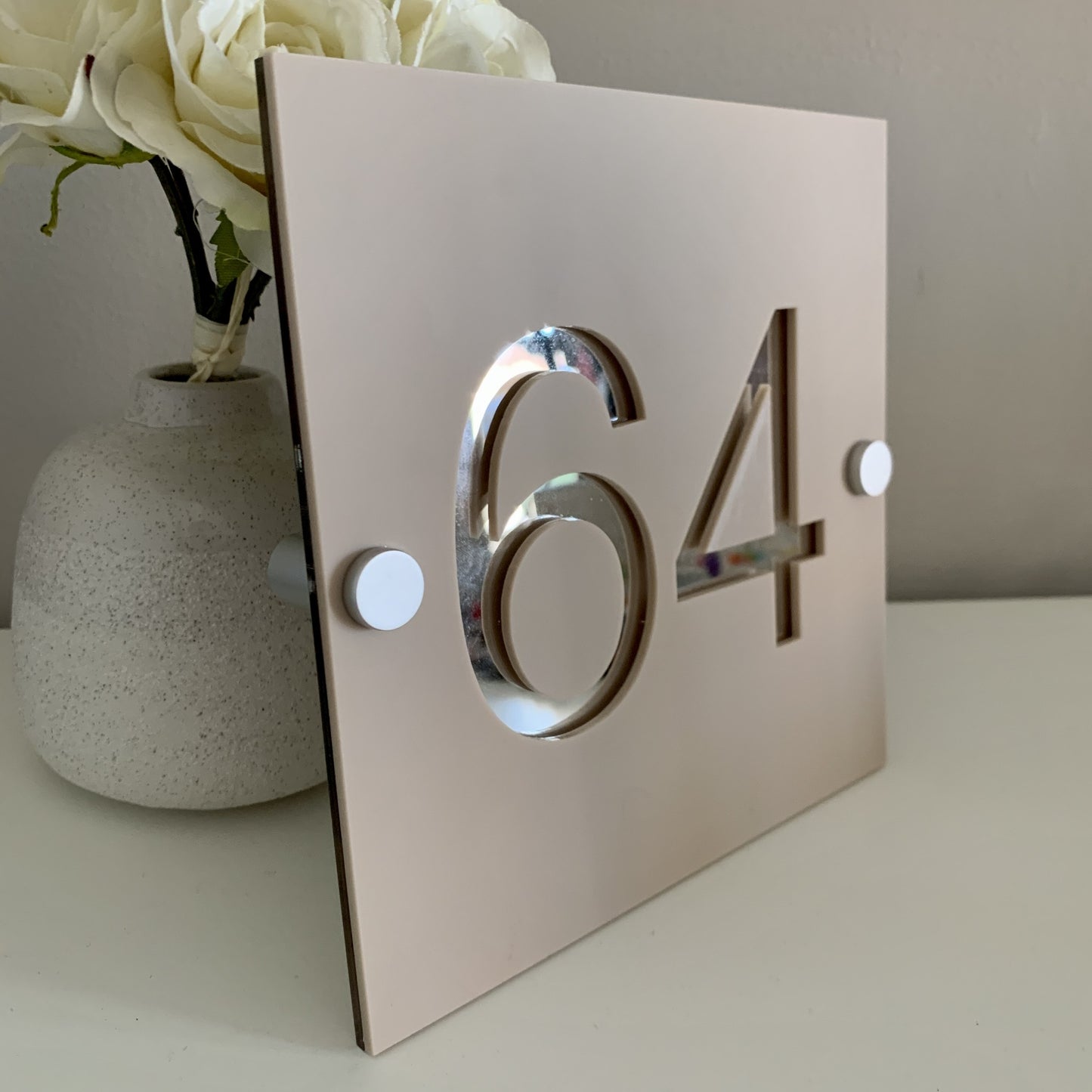 Personalised Square Modern Mirror Acrylic House Sign