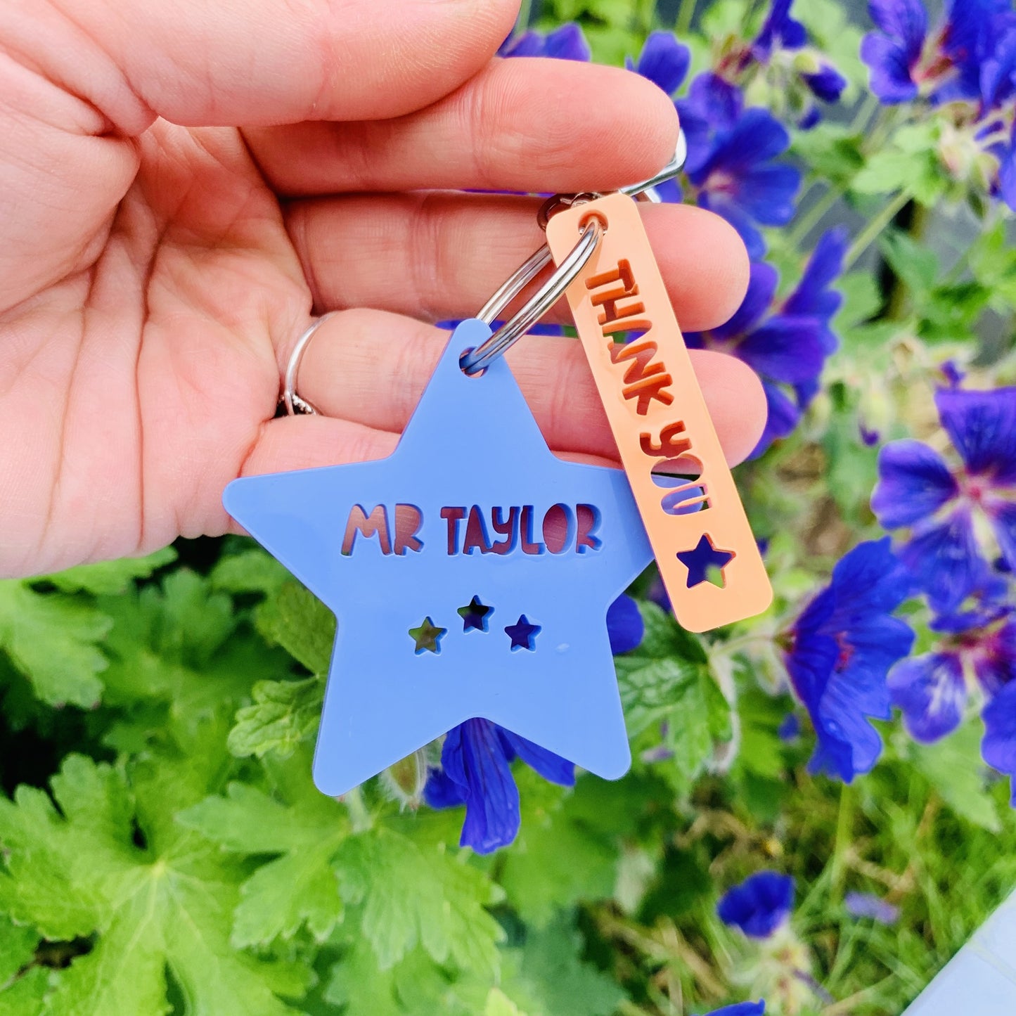 Personalised Teacher Thank You Star Bag Tag