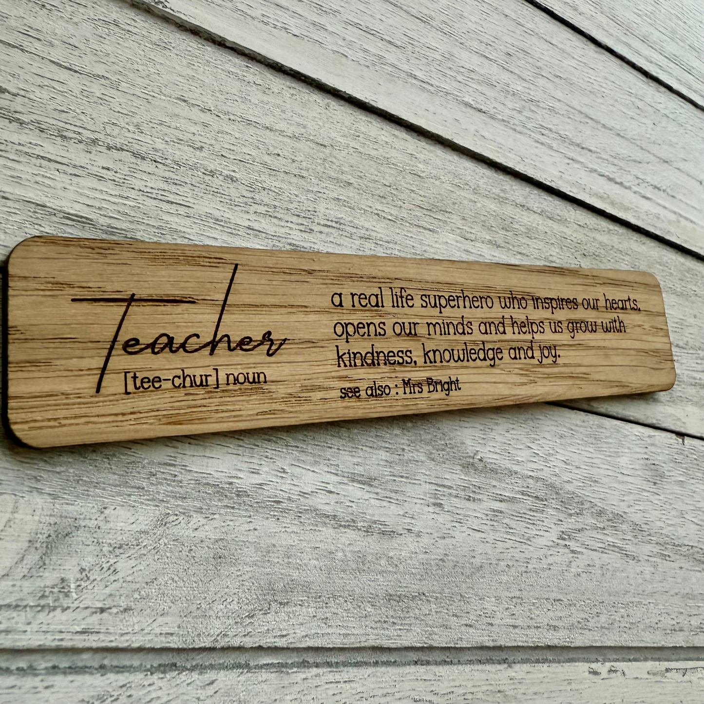 Personalised Teacher Definition Bookmark | Custom Teacher Gift | End of Term Gift | Thank You Teacher | Teacher Appreciation Keepsake