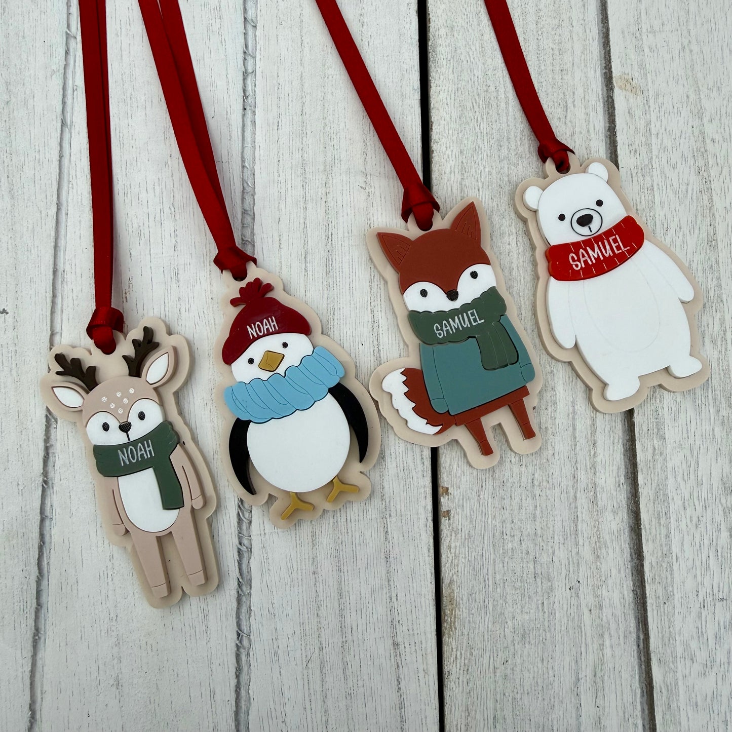 Personalised Woodland Deer Christmas Decoration