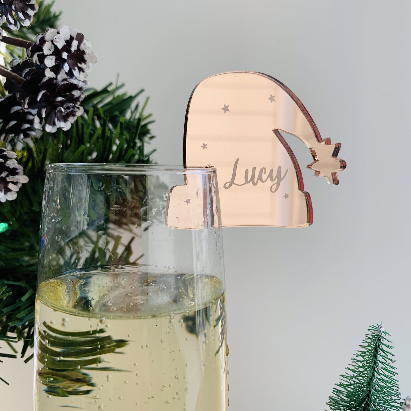 Personalised Santa Hat Drink Marker