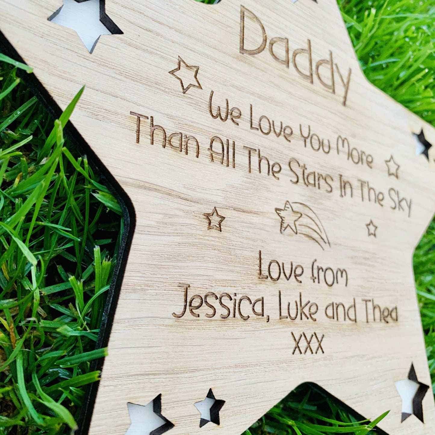 Personalised 'More Than All The Stars In The Sky' Fathers Day Plaque