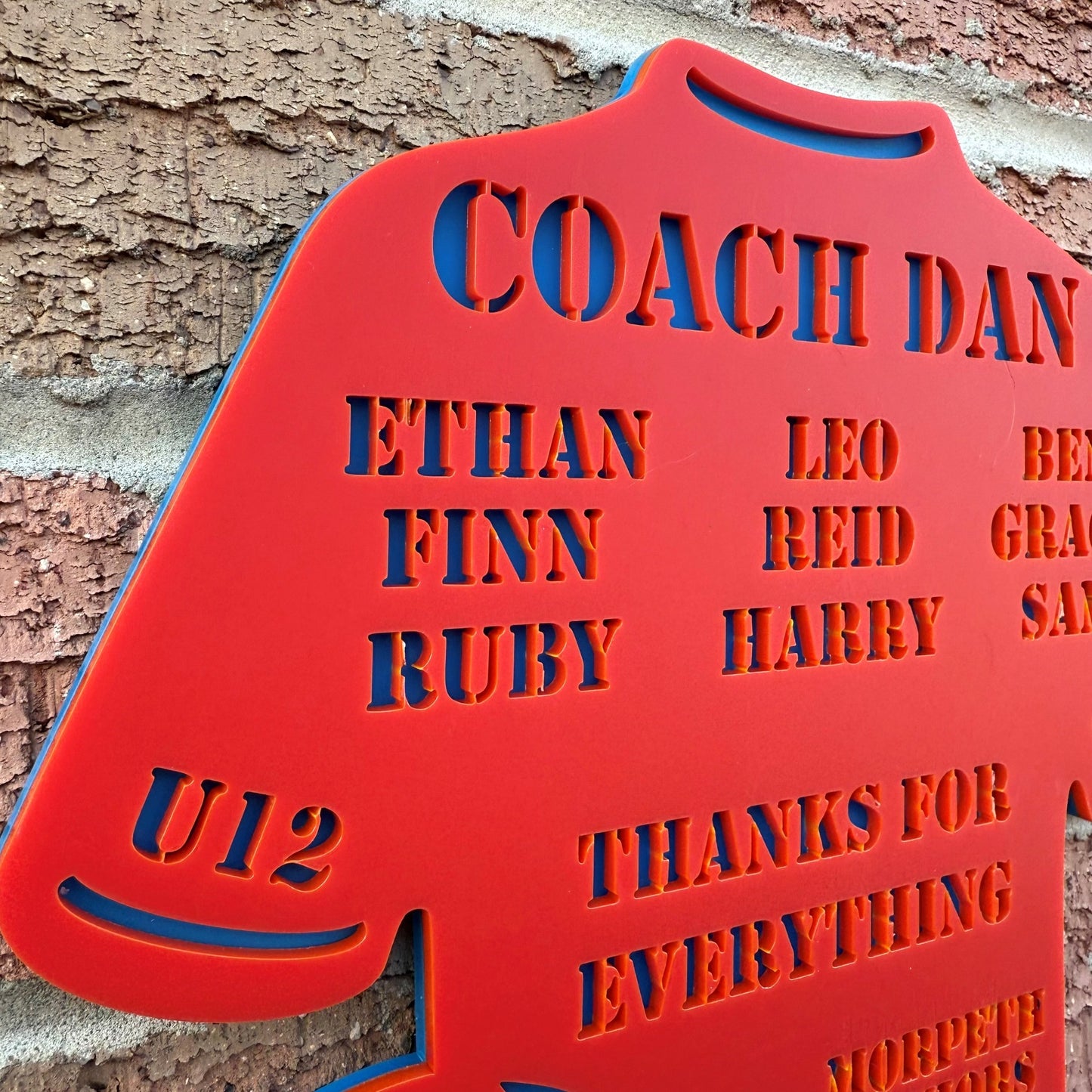 Personalised Acrylic Thanks Coach Football Shirt Plaque