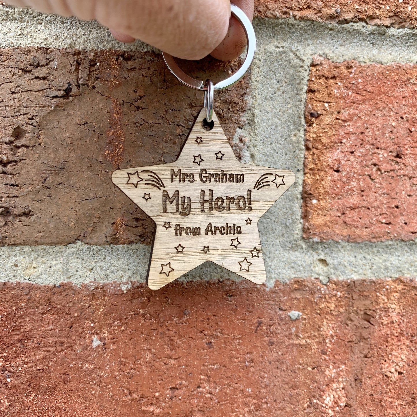 Personalised 'My Hero' Keyring