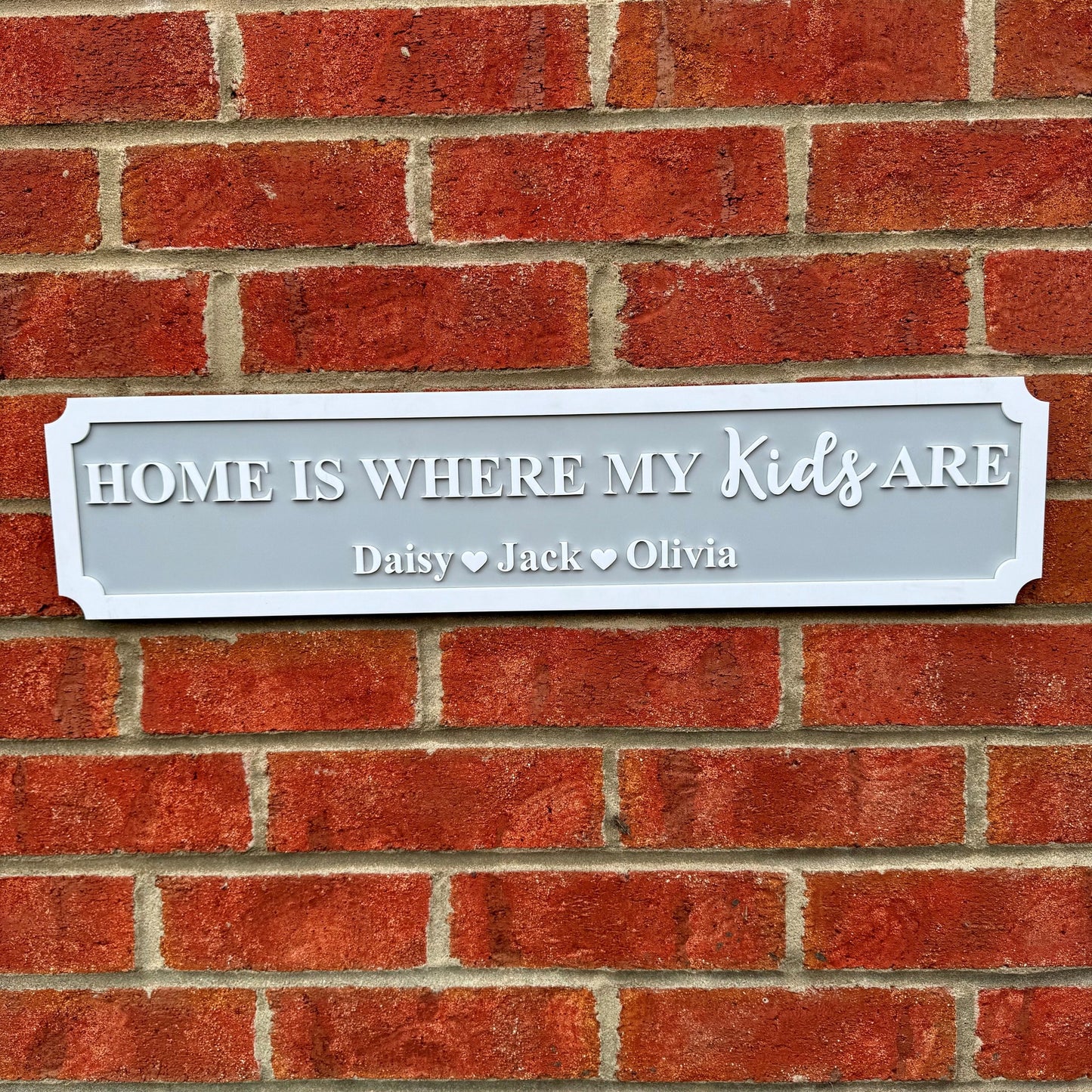 Personalised 3D Railway / Street Sign - Home Is Where My / Our Kids Are