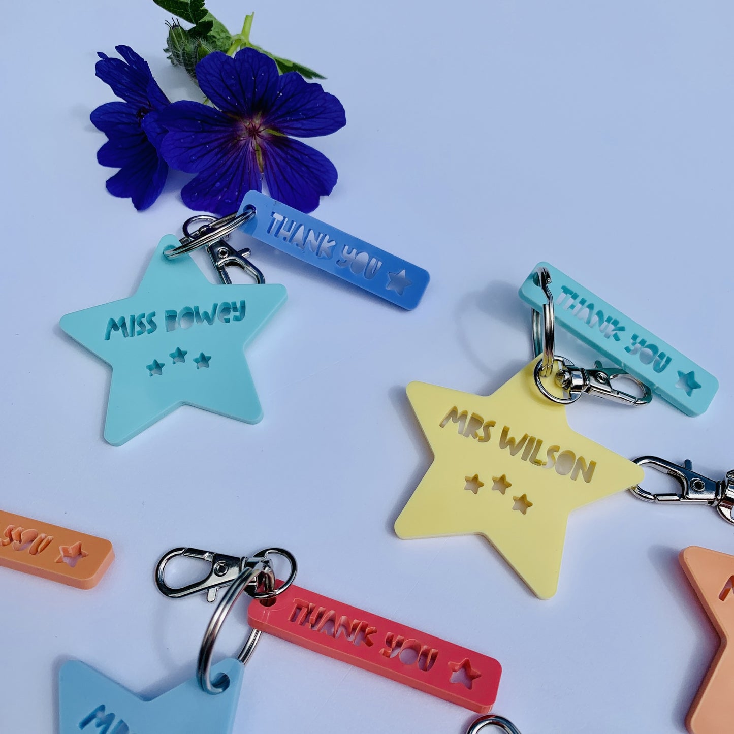 Personalised Teacher Thank You Star Bag Tag