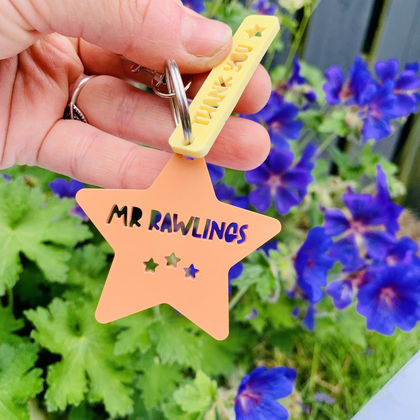 Personalised Teacher Thank You Star Bag Tag