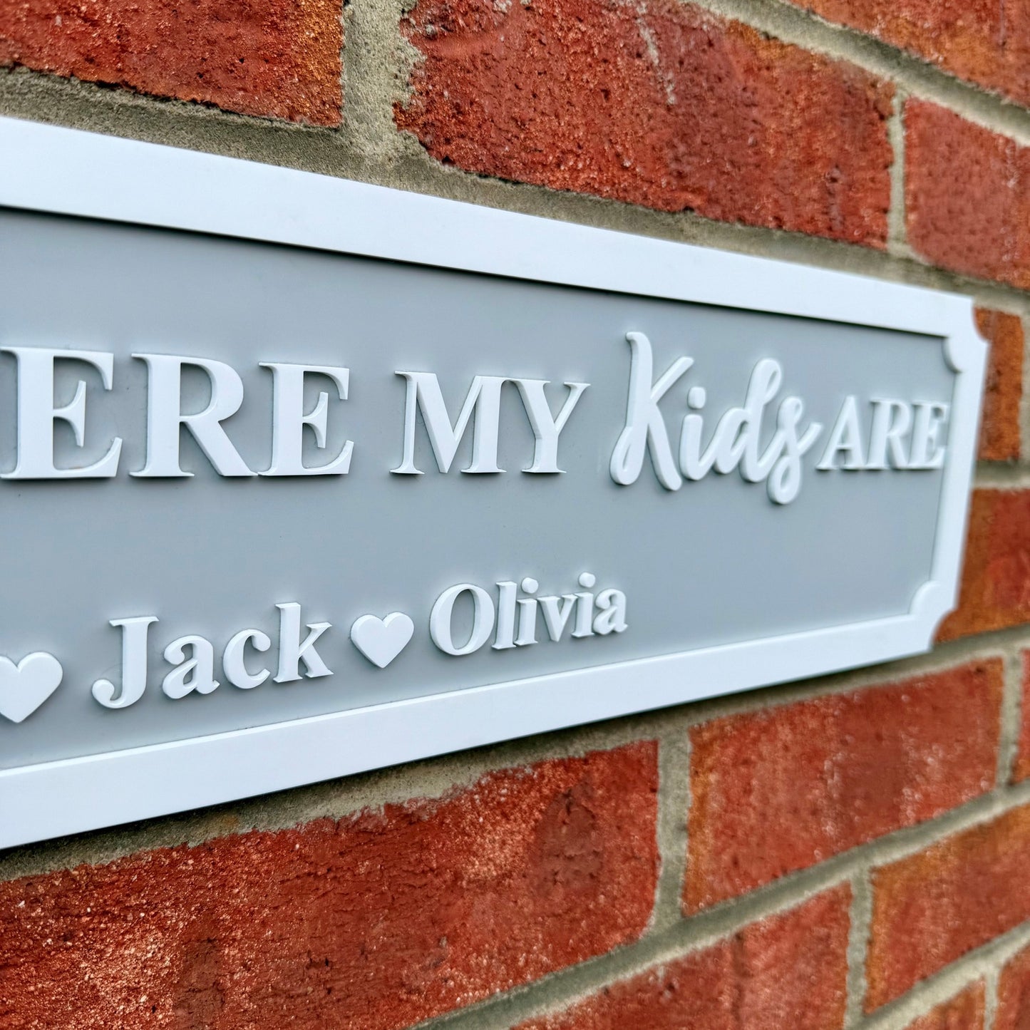 Personalised 3D Railway / Street Sign - Home Is Where My / Our Kids Are