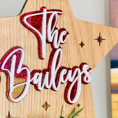 Personalised Christmas Tree Star Topper