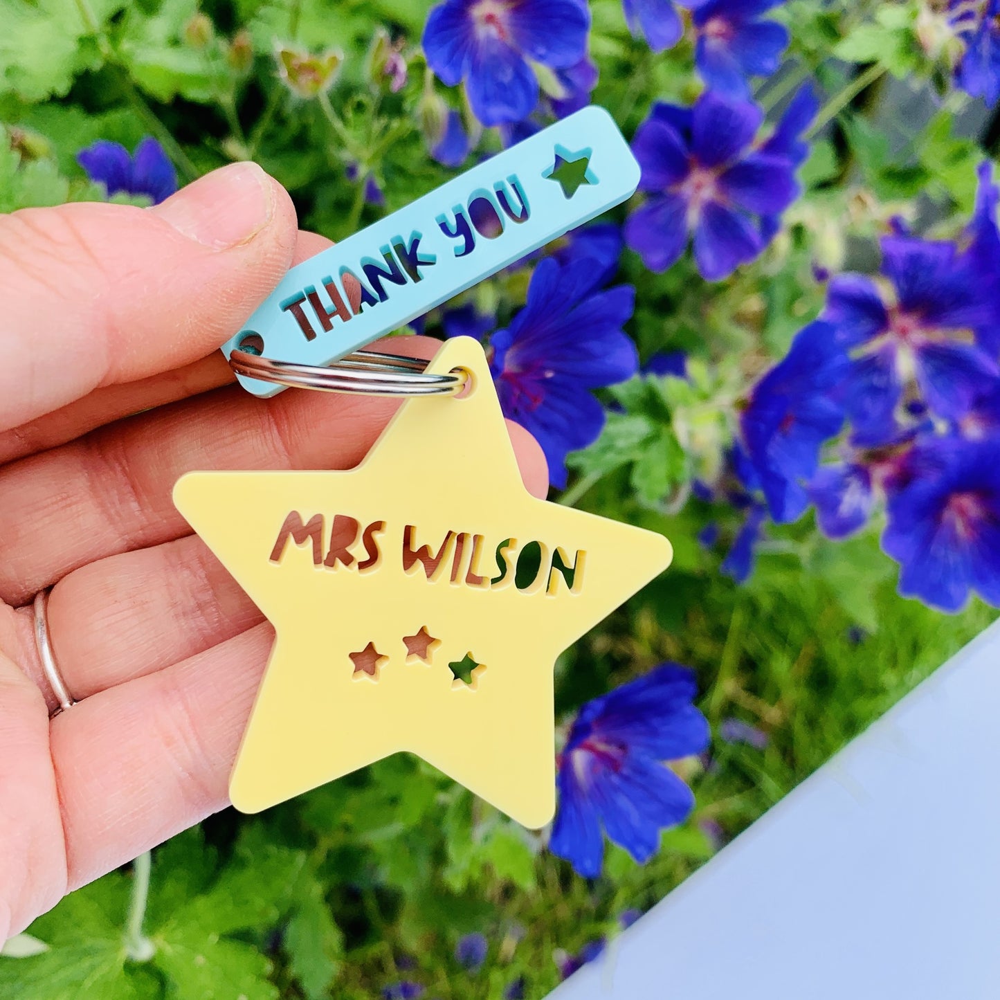 Personalised Teacher Thank You Star Bag Tag