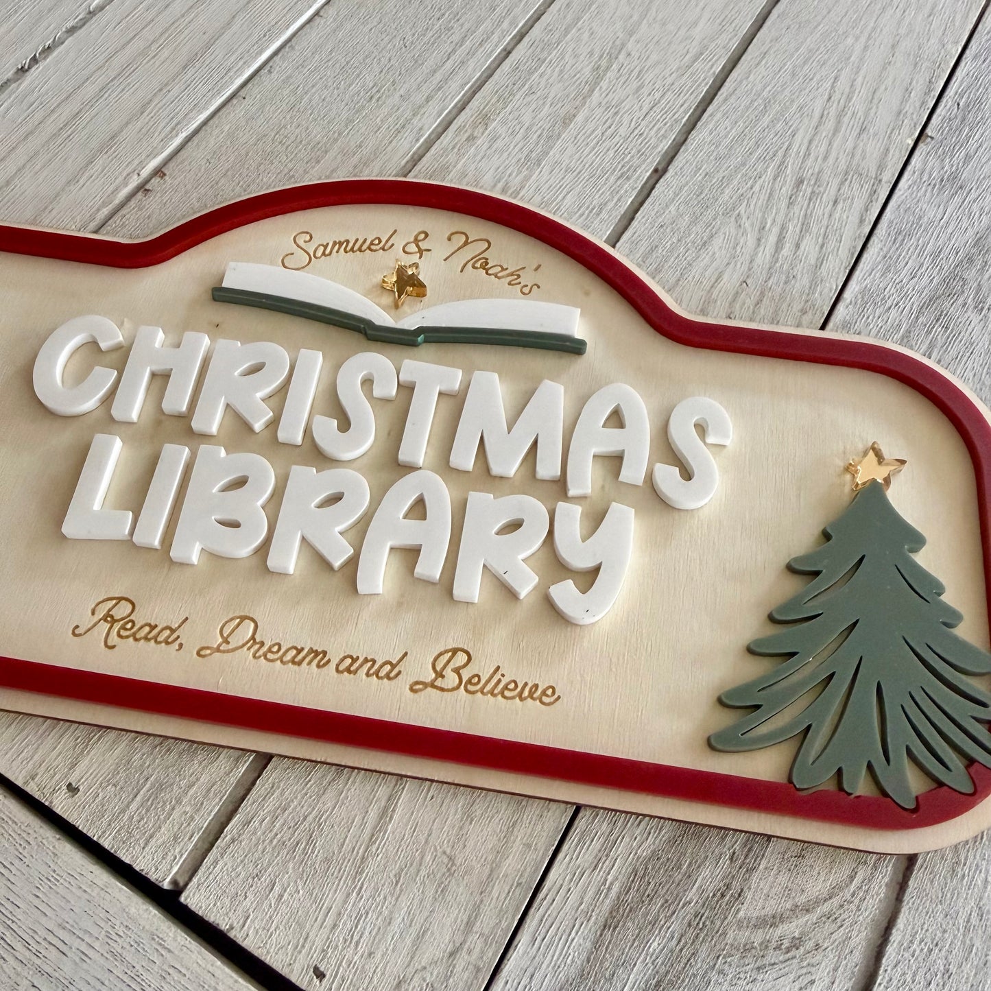 Personalised Children’s Play Room Christmas Library Sign