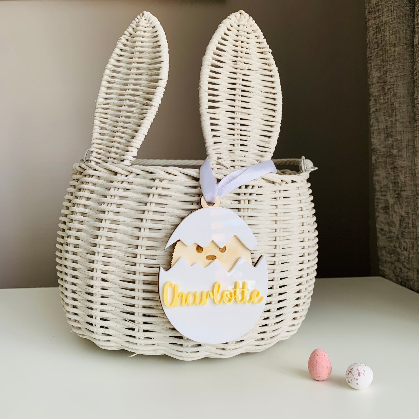 Personalised Easter Chick Basket Tag