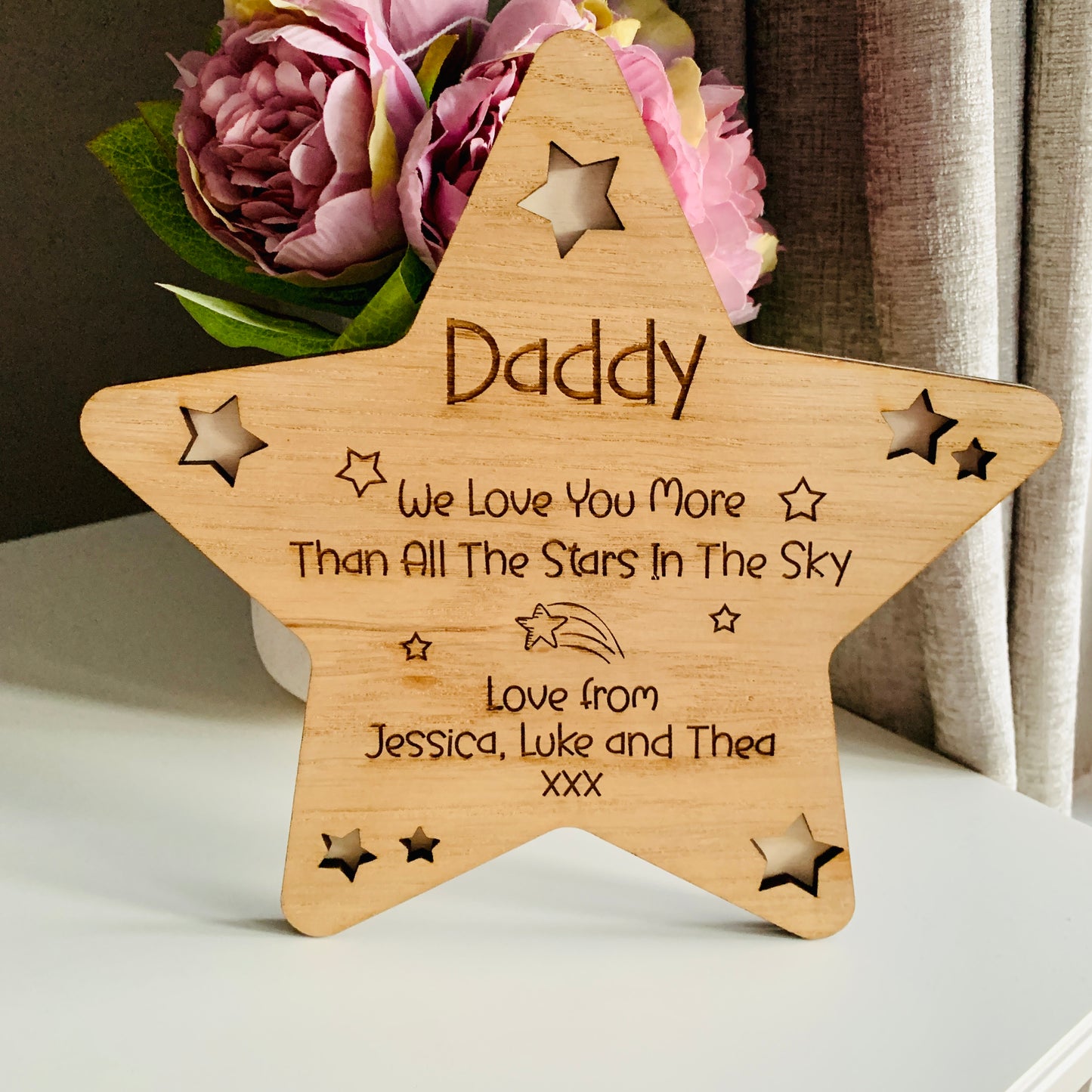 Personalised 'More Than All The Stars In The Sky' Fathers Day Plaque