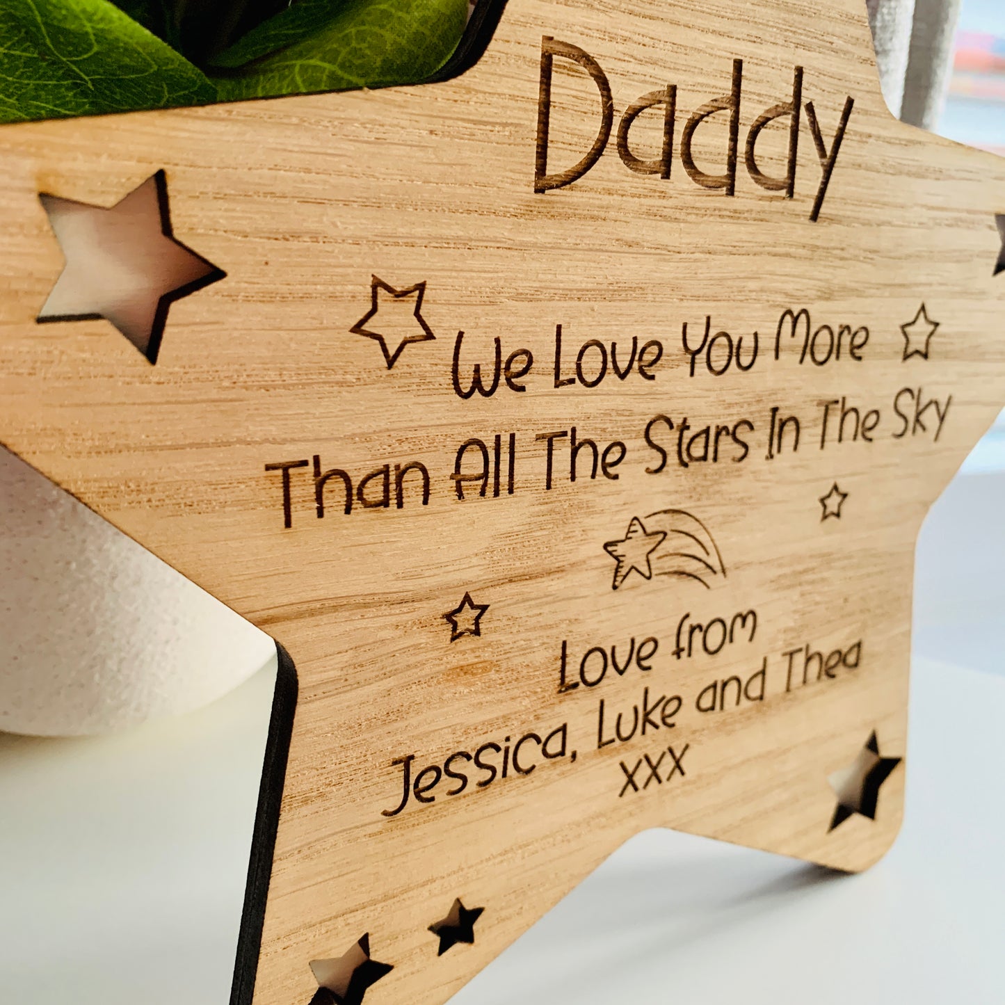Personalised 'More Than All The Stars In The Sky' Fathers Day Plaque