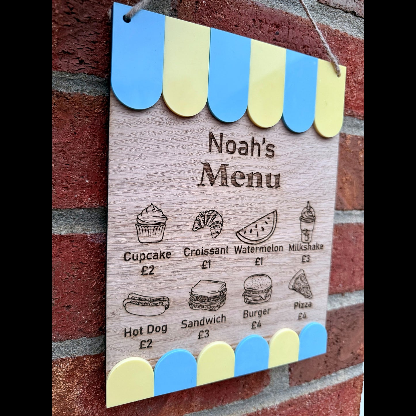 Personalised Children's Café Menu Role Play Sign