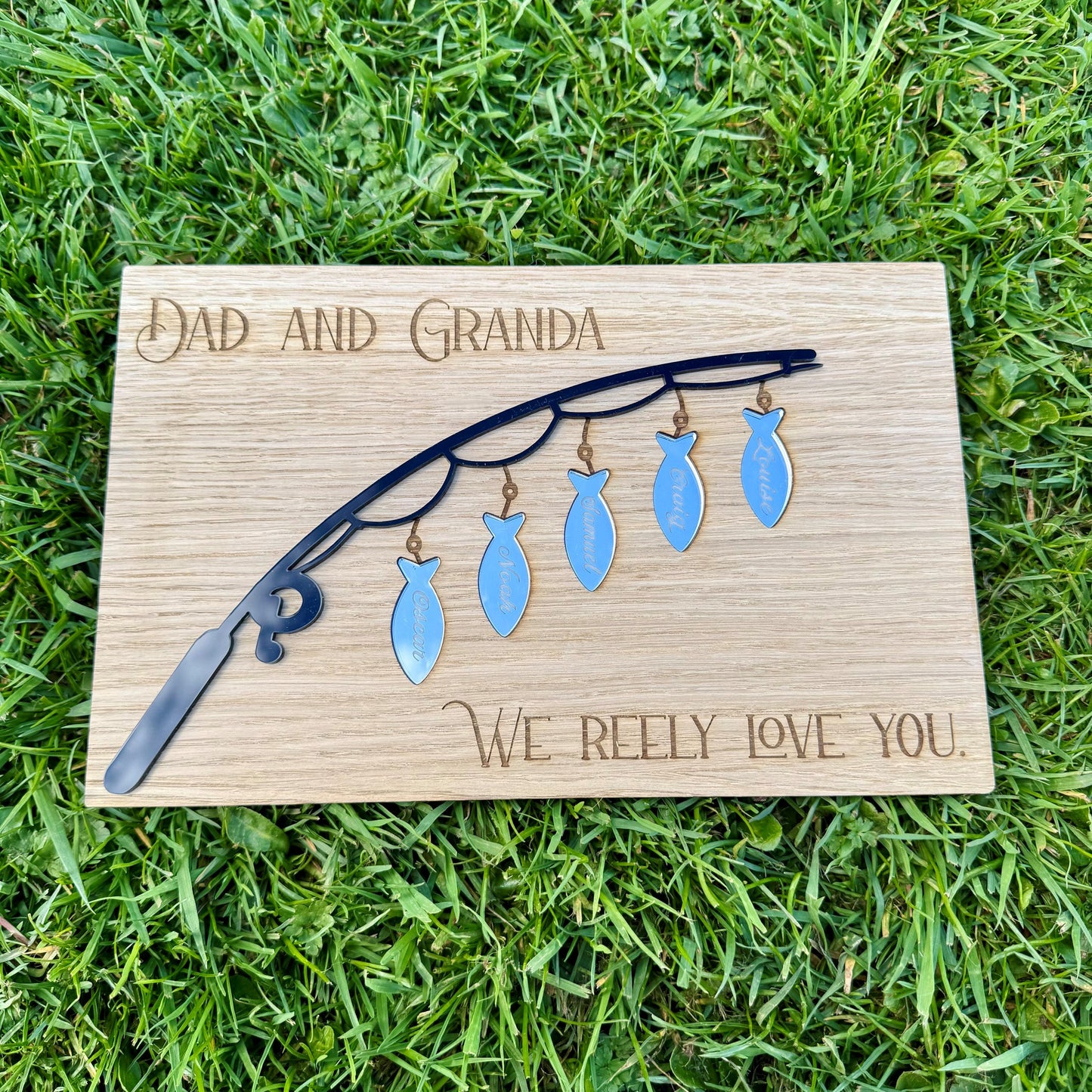 Personalised We Reely Love You Fishing Plaque