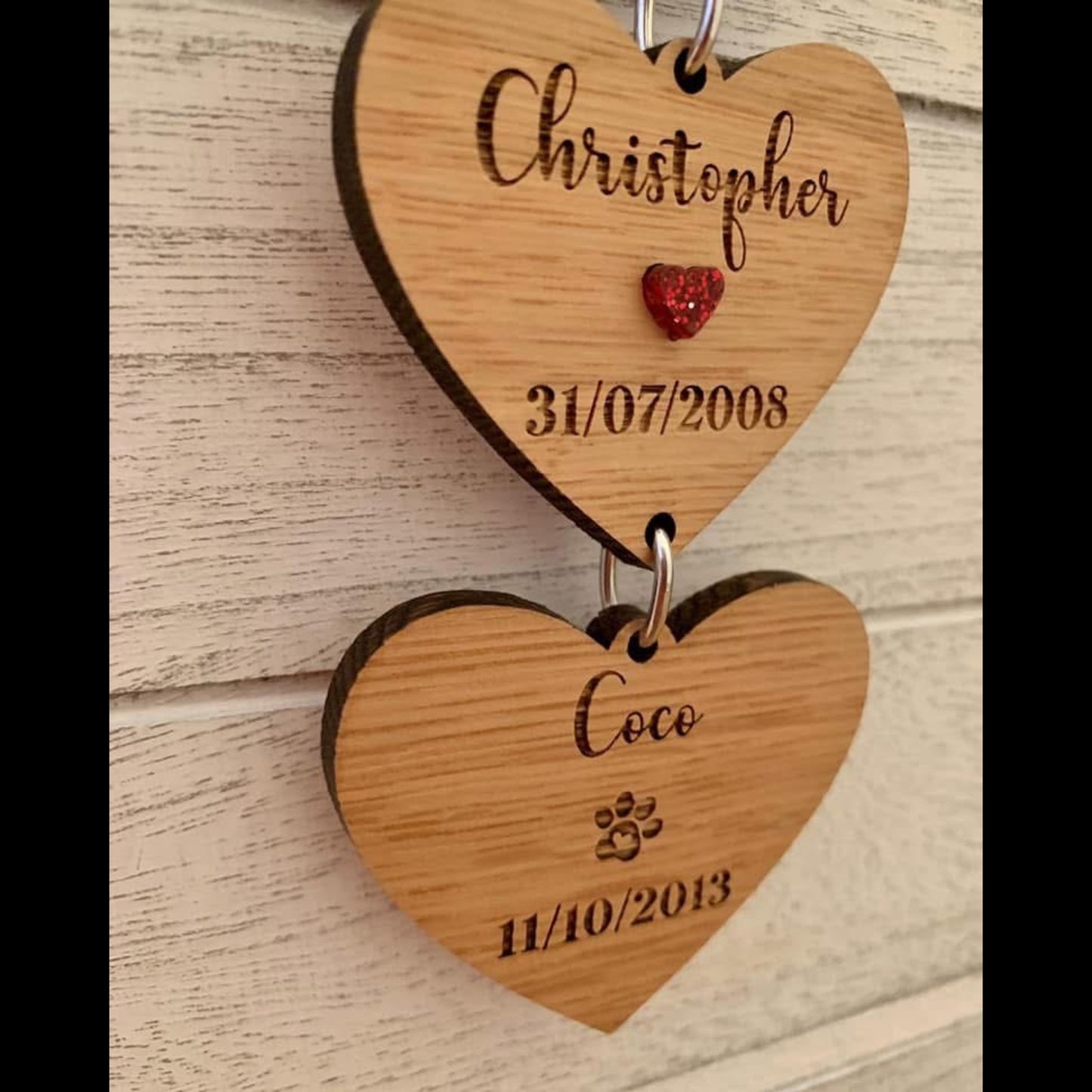 Personalised Oak Family Story Hanging Decoration