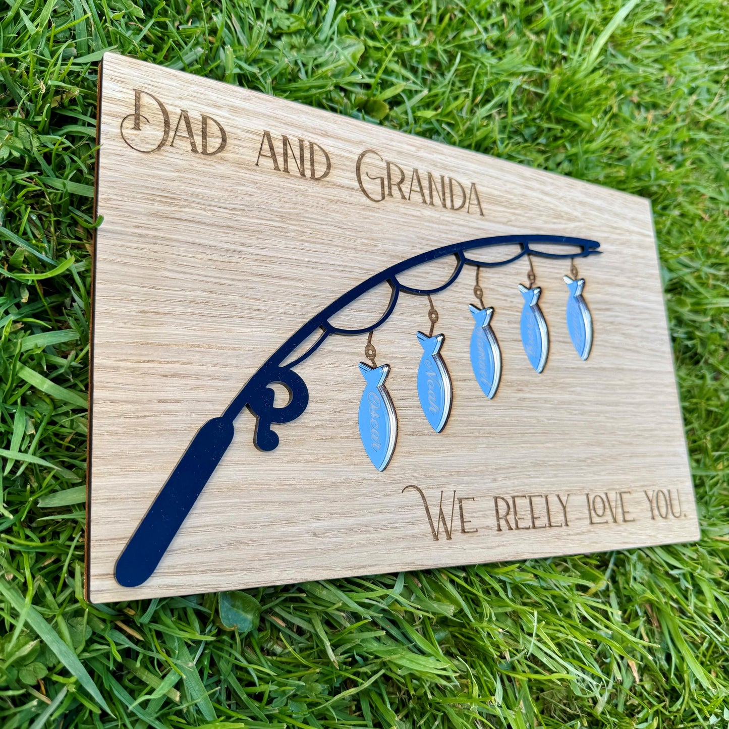 Personalised We Reely Love You Fishing Plaque