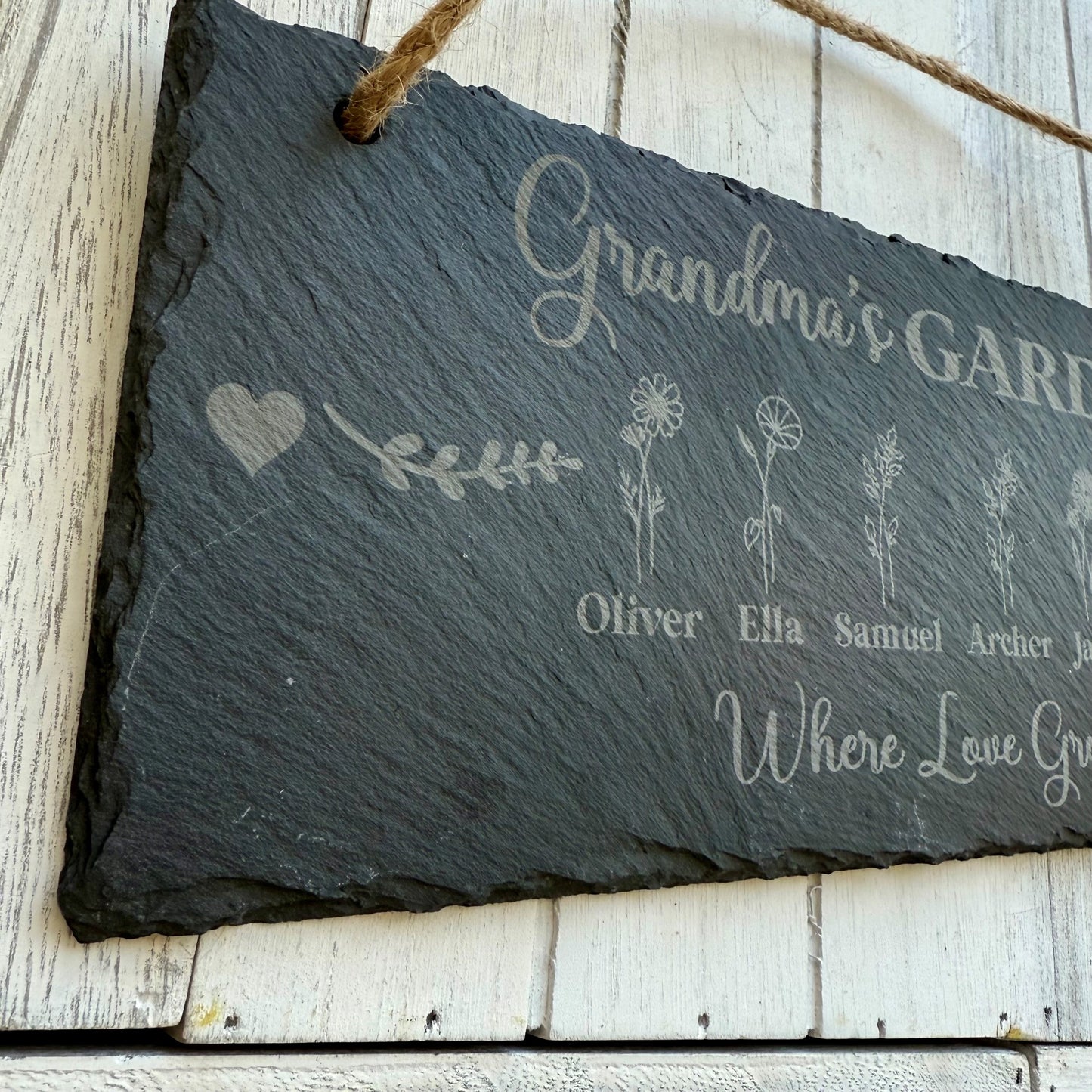 Personalised Slate Garden Sign Where Love Grows