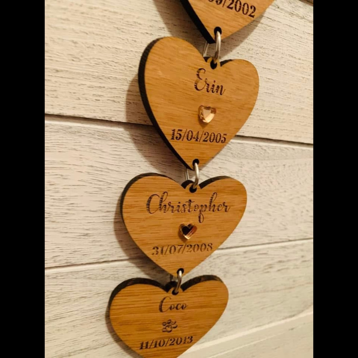 Personalised Oak Family Story Hanging Decoration
