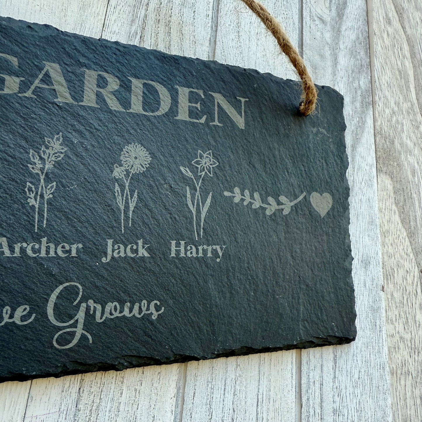 Personalised Slate Garden Sign Where Love Grows