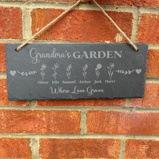 Personalised Slate Garden Sign Where Love Grows