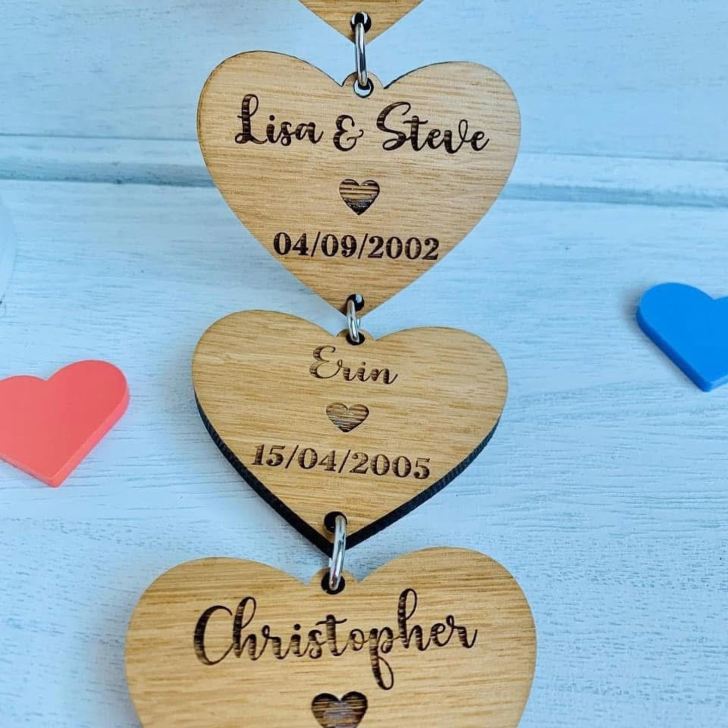 Personalised Oak Family Story Hanging Decoration