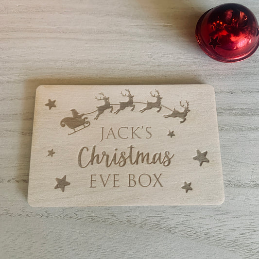 Personalised Christmas Eve Box Topper Rectangular Santa Design