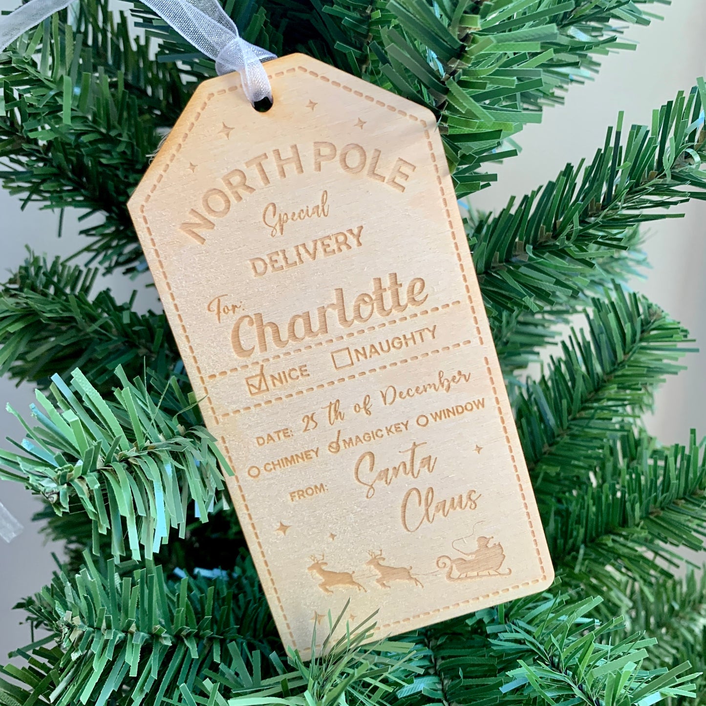 Personalised Santa Sleigh Delivery Gift Tag
