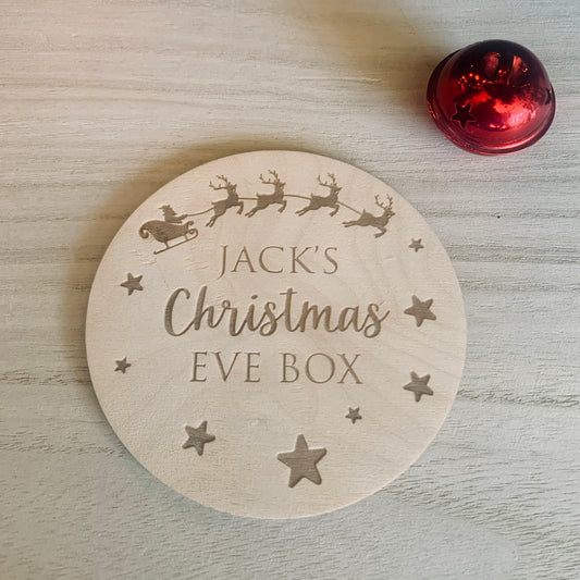Personalised Christmas Eve Box Topper Circular Santa Design