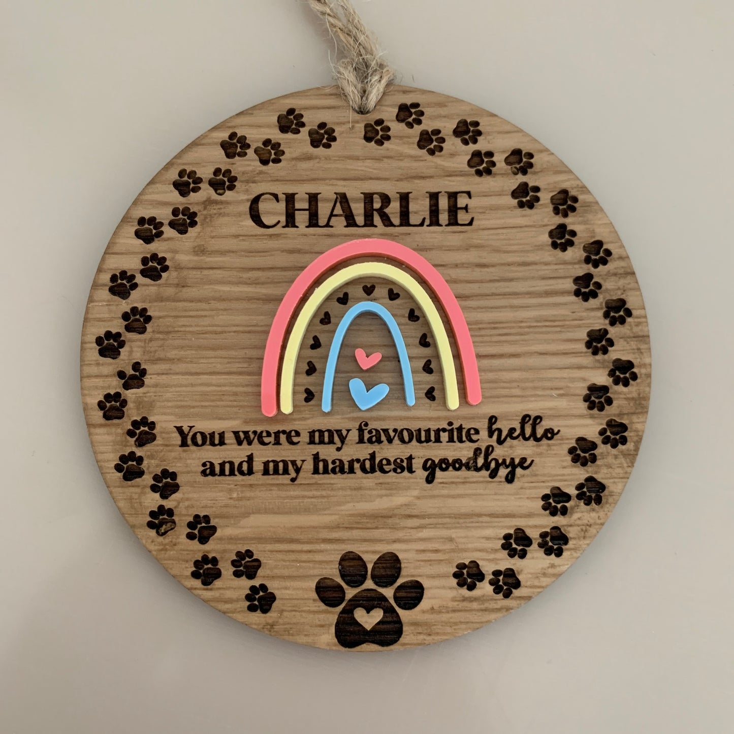Personalised Pet Rainbow Bridge Memorial Keepsake