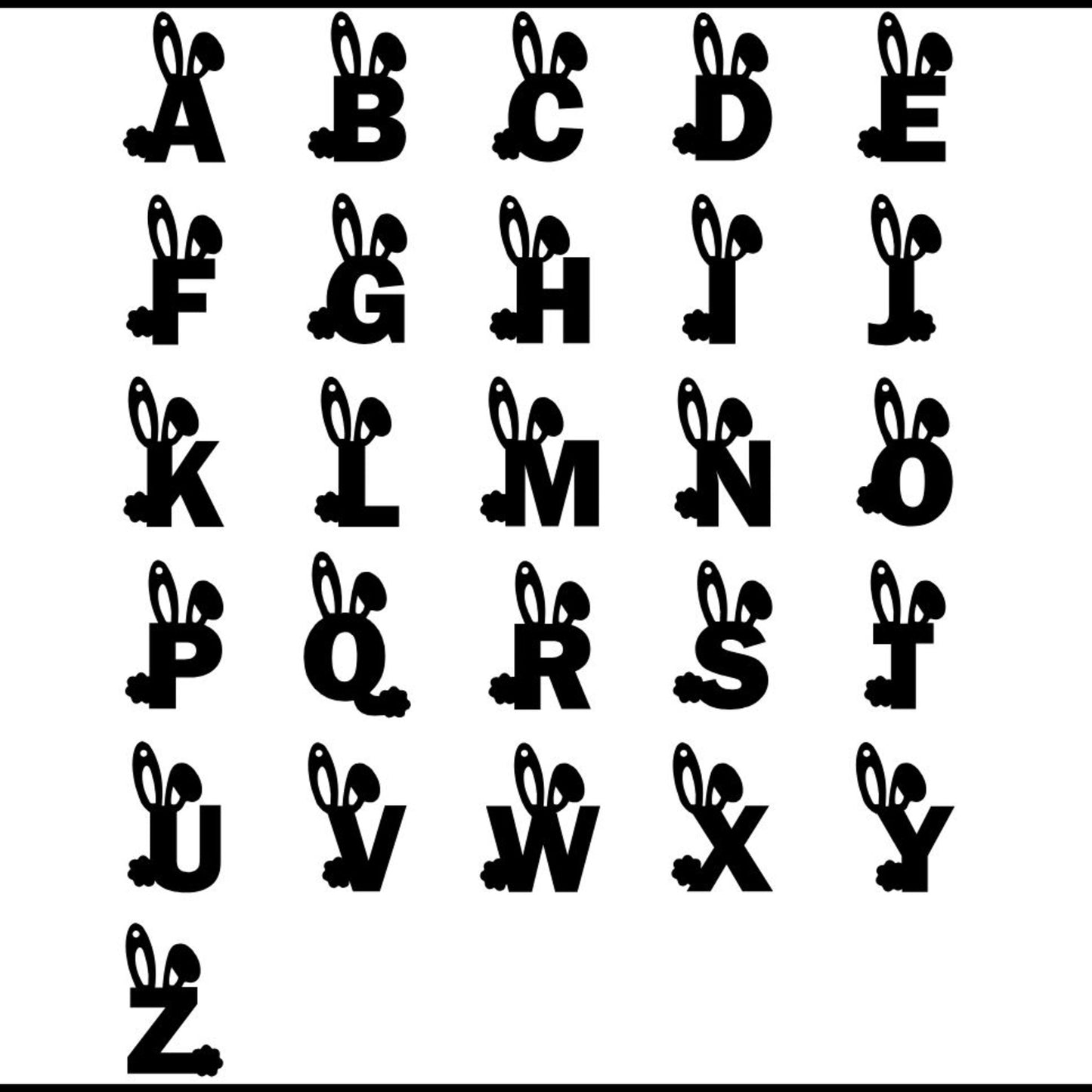 Personalised Easter Bunny Initial Basket Tags