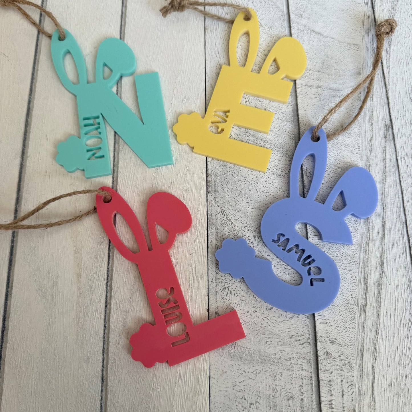 Personalised Easter Bunny Initial Basket Tags