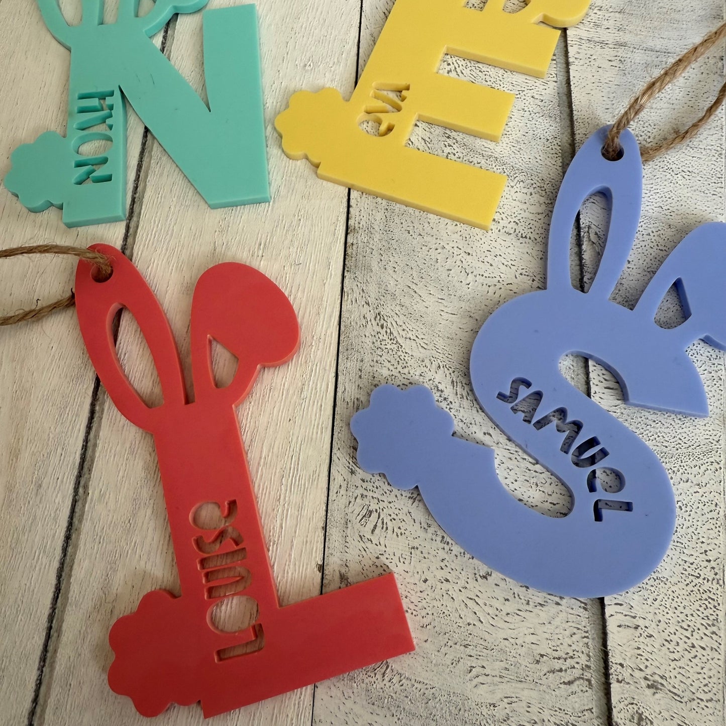 Personalised Easter Bunny Initial Basket Tags