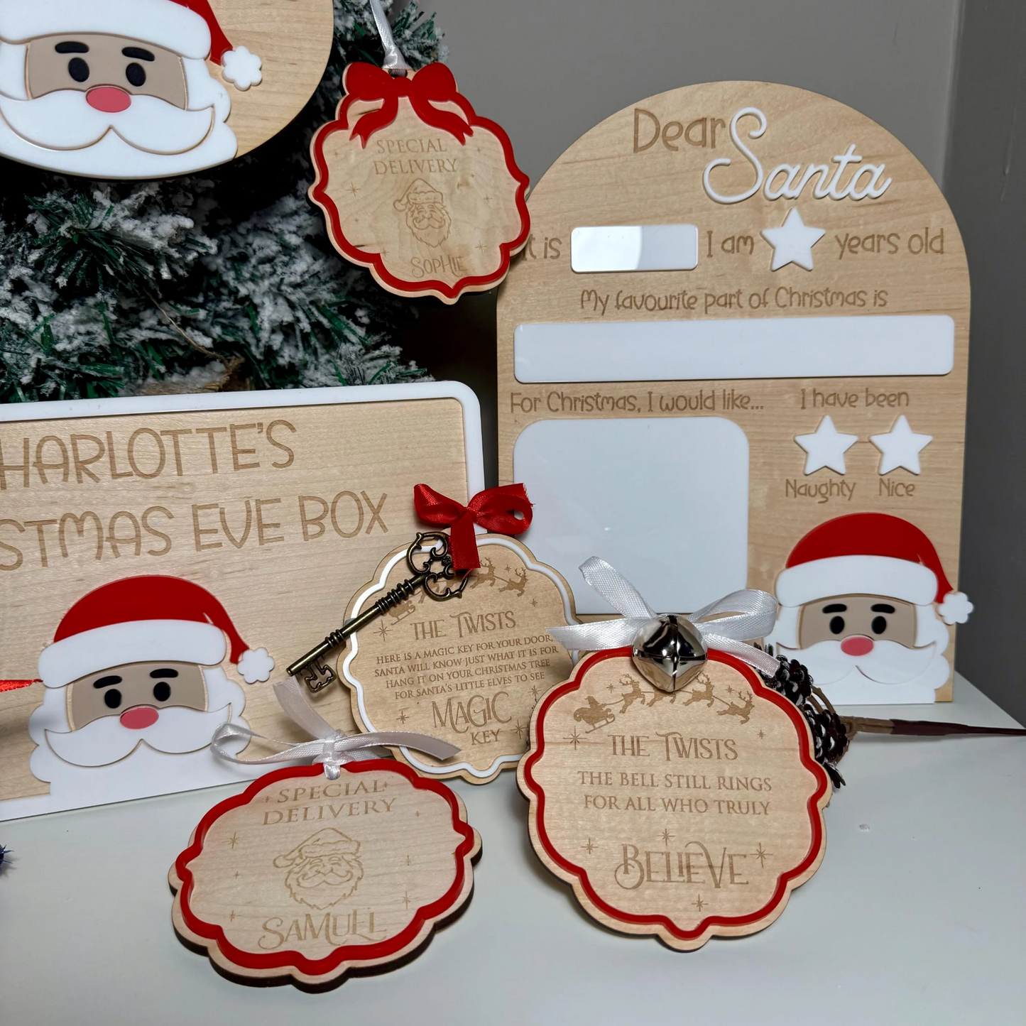Personalised Dear Santa Board | Maple Wood with Reusable White Board