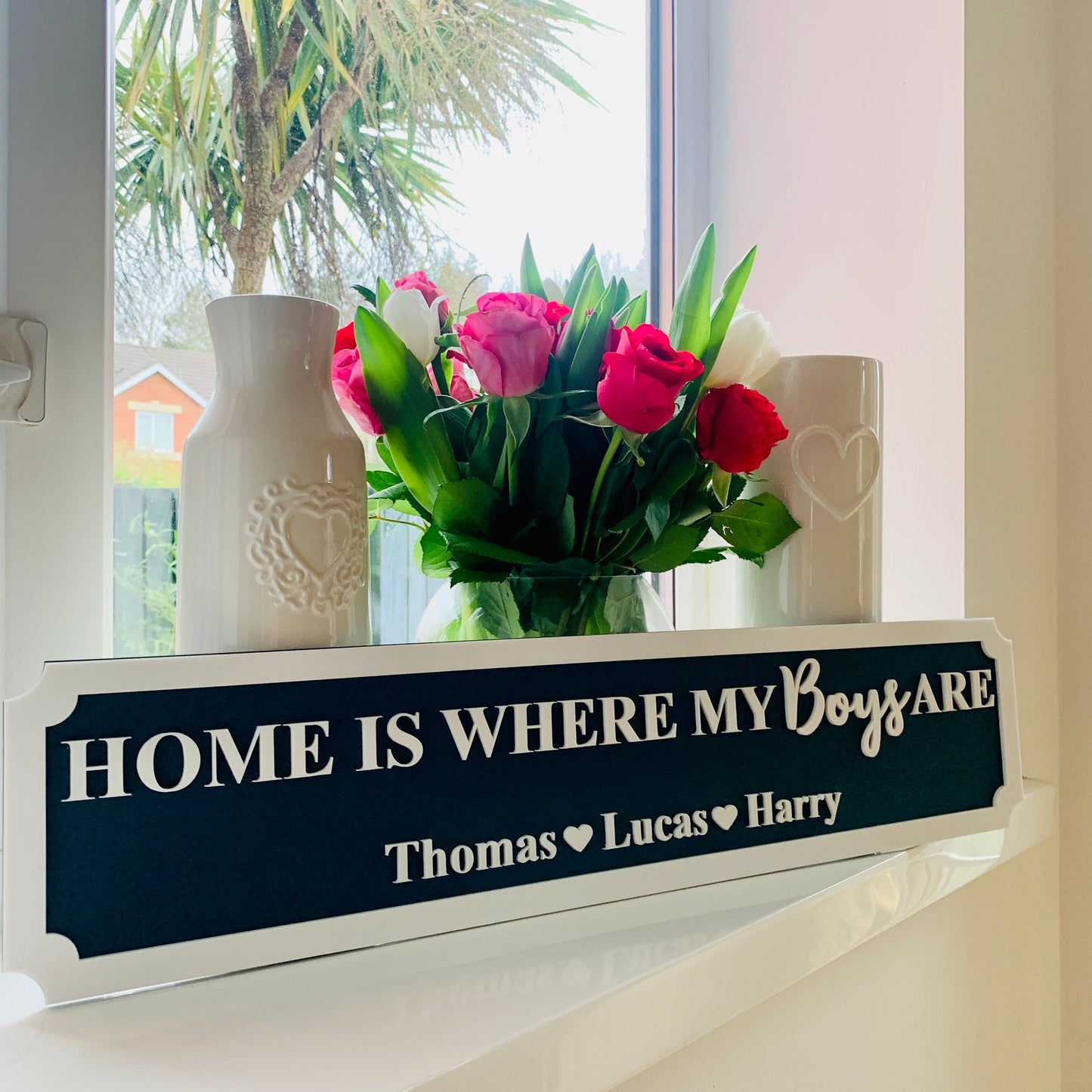 Personalised 3D Railway / Street Sign - Home Is Where My / Our Boys Are