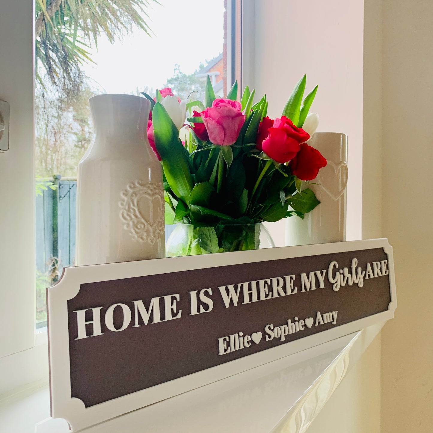 Personalised 3D Railway / Street Sign - Home Is Where My / Our Girls Are