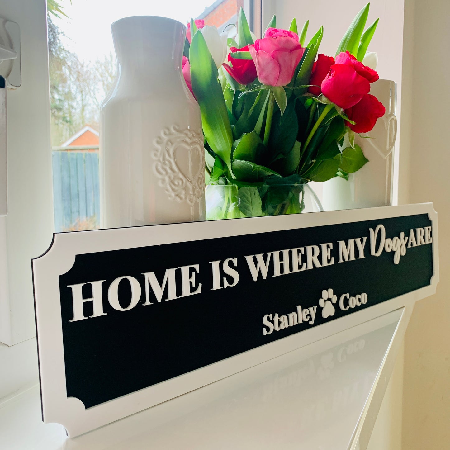 Personalised 3D Railway / Street Sign - Home Is Where My / Our Dogs Are
